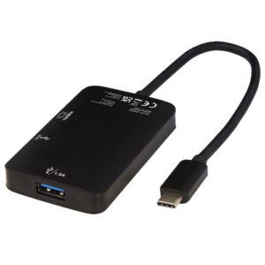 ADAPT alumiininen Type-C-multimedia-adapteri (USB-A/Type-C/HDMI)